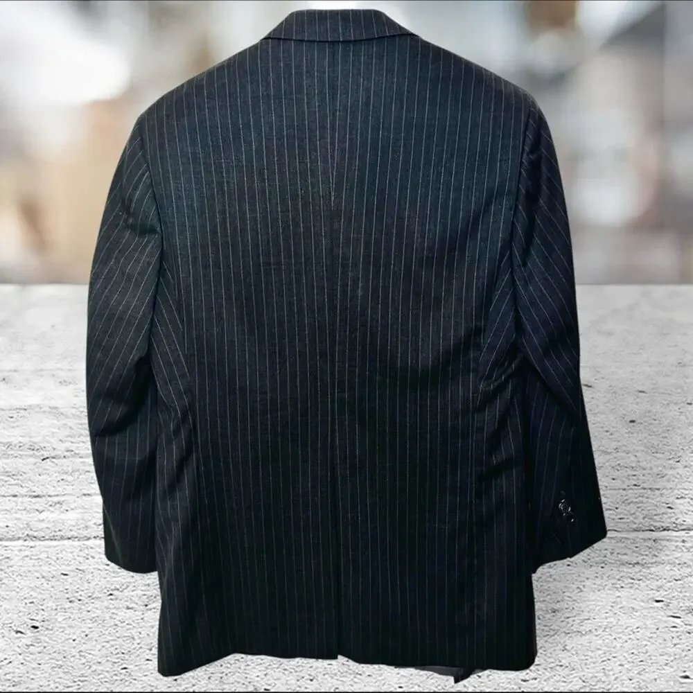 Men’s 40R Brooks Brothers Gray Pinstripe Wool Blazer Jacket 40 Regular